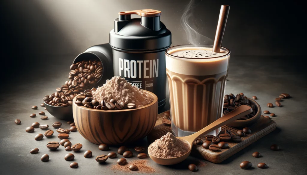Coffee-flavored protein powders