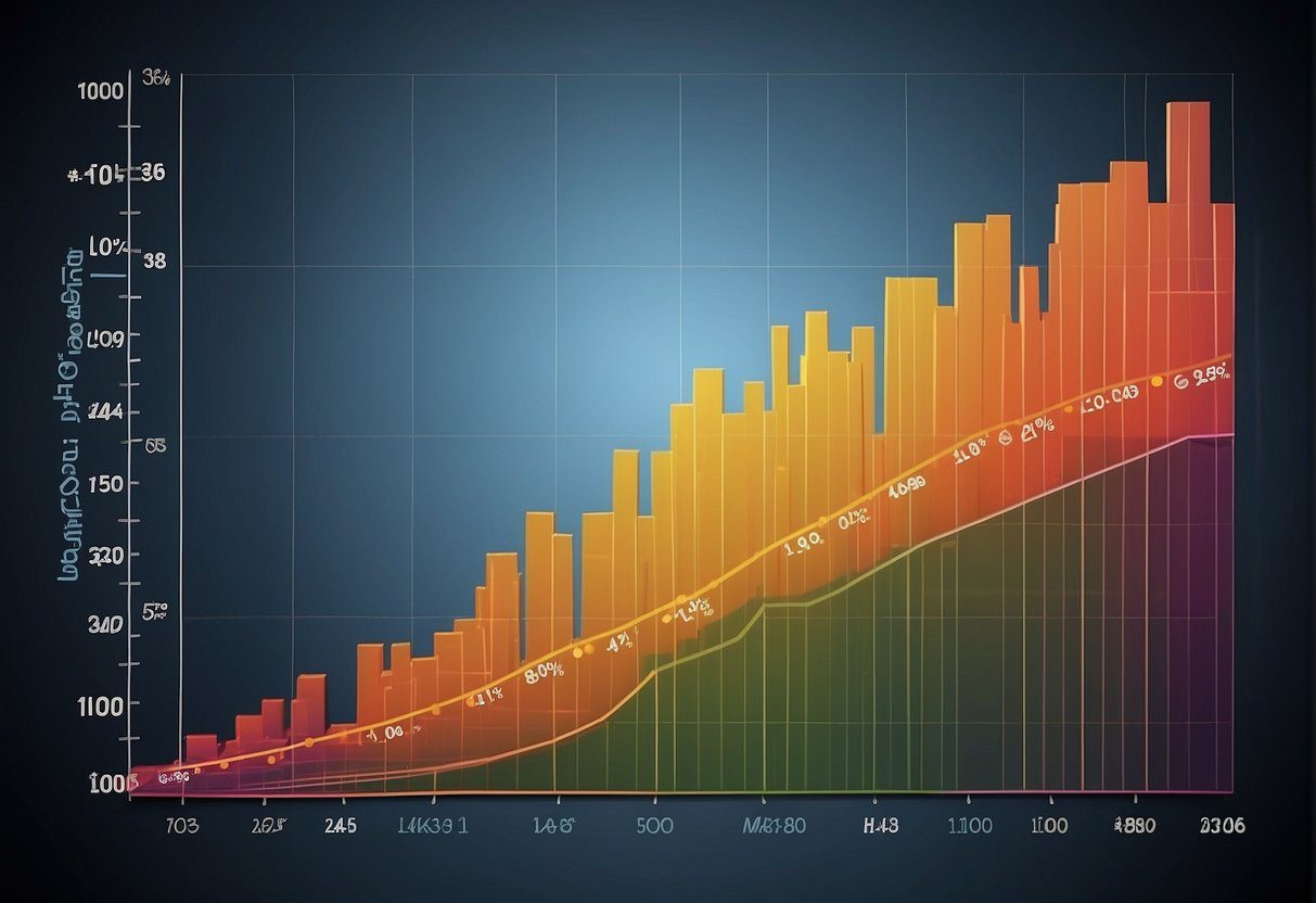 A graph displaying decreasing disease rates over time due to successful secondary prevention efforts in preventive medicine
