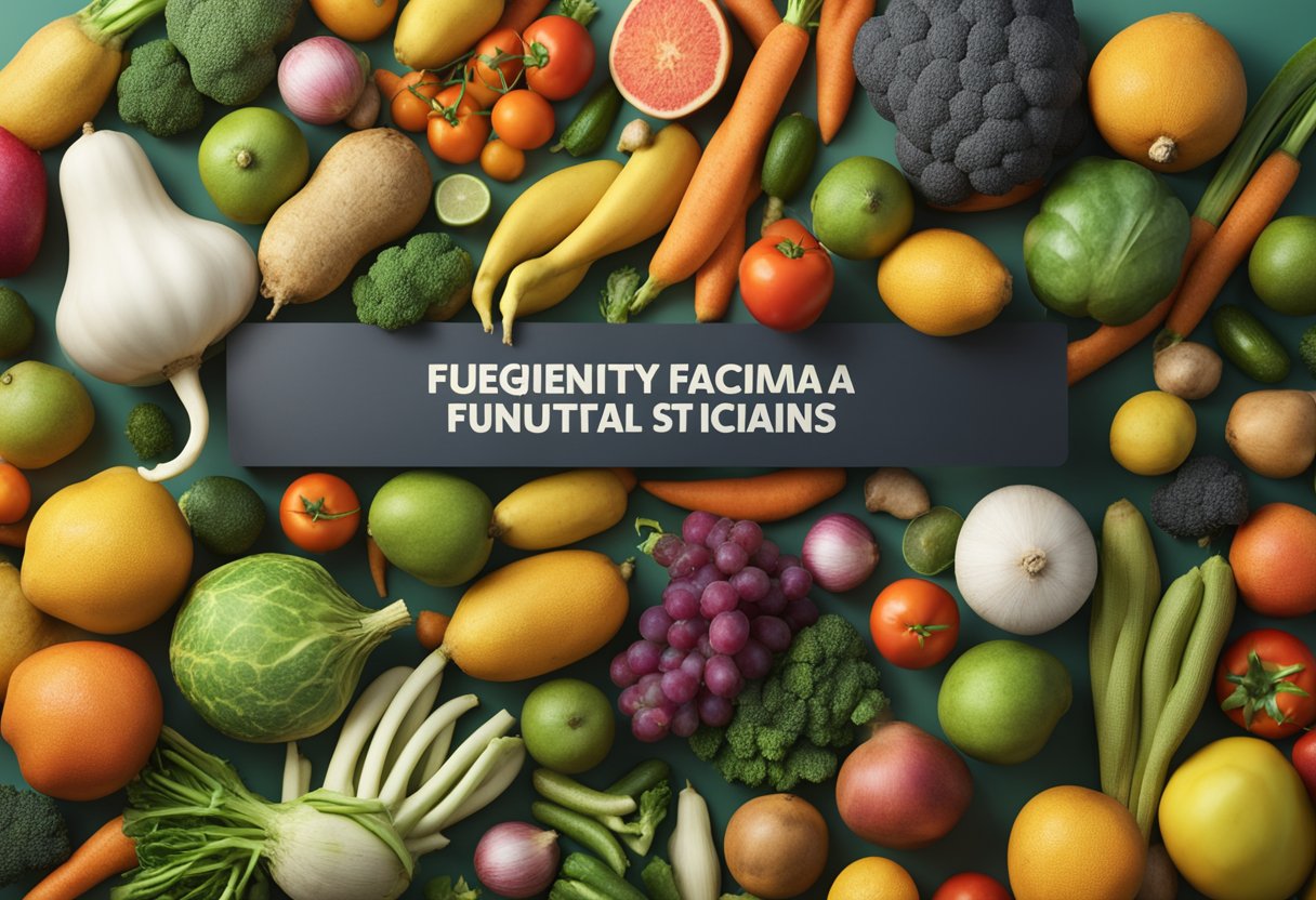 A pile of fresh jicama surrounded by colorful fruits and vegetables, with a banner reading "Frequently Asked Questions: Nutritional Benefits of Jicama" above