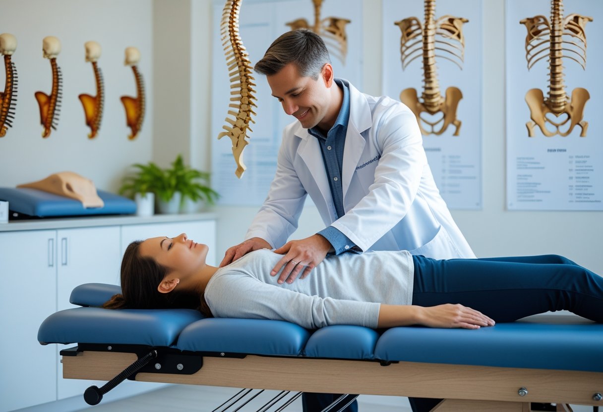 v2-11t0pd-fpey9 - Preventive Medicine Daily A chiropractor adjusting a patient's spine on a chiropractic table in a bright clinic room.