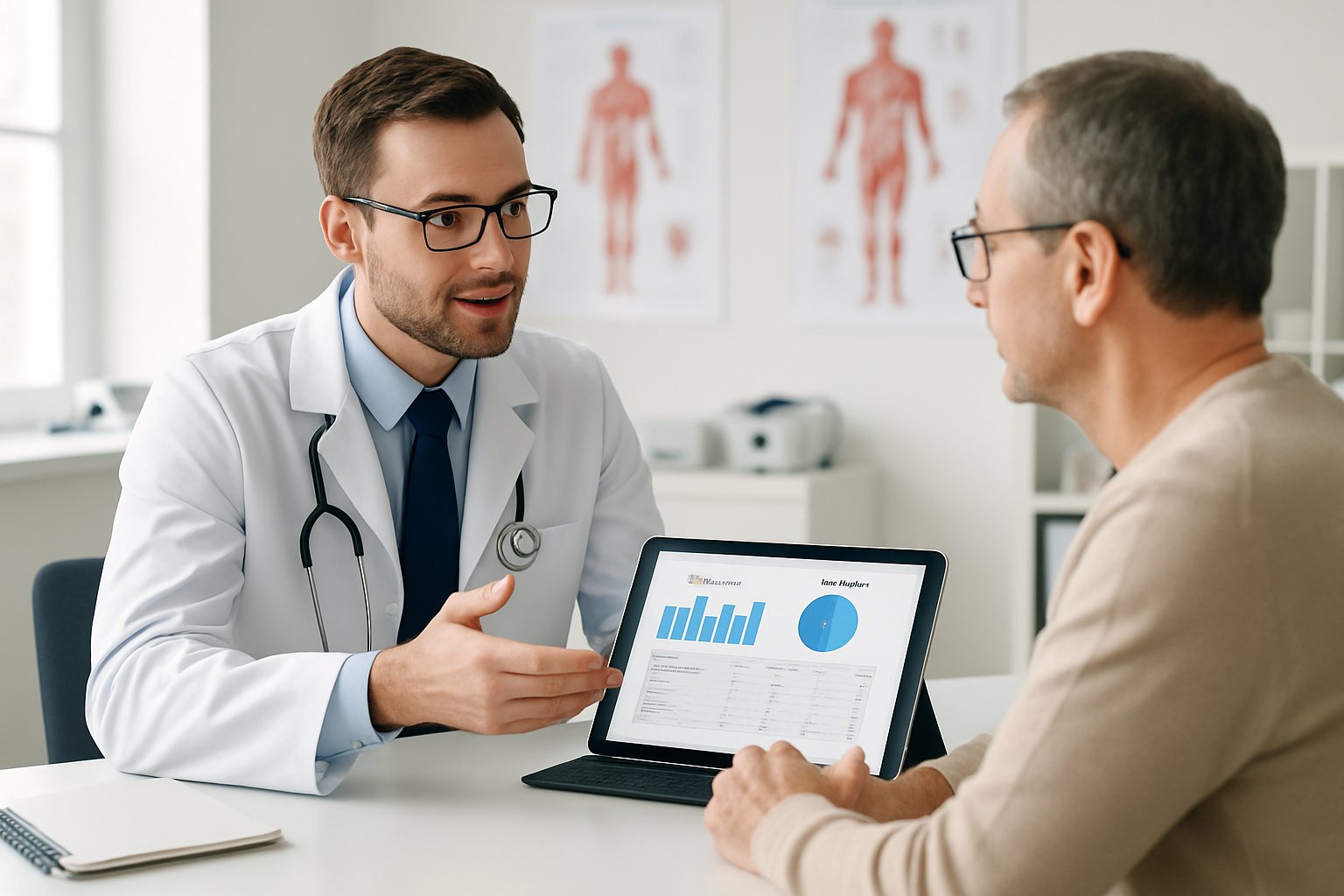 elevated bun levels - Preventive Medicine Daily A doctor discussing blood test results with a patient in a medical office.
