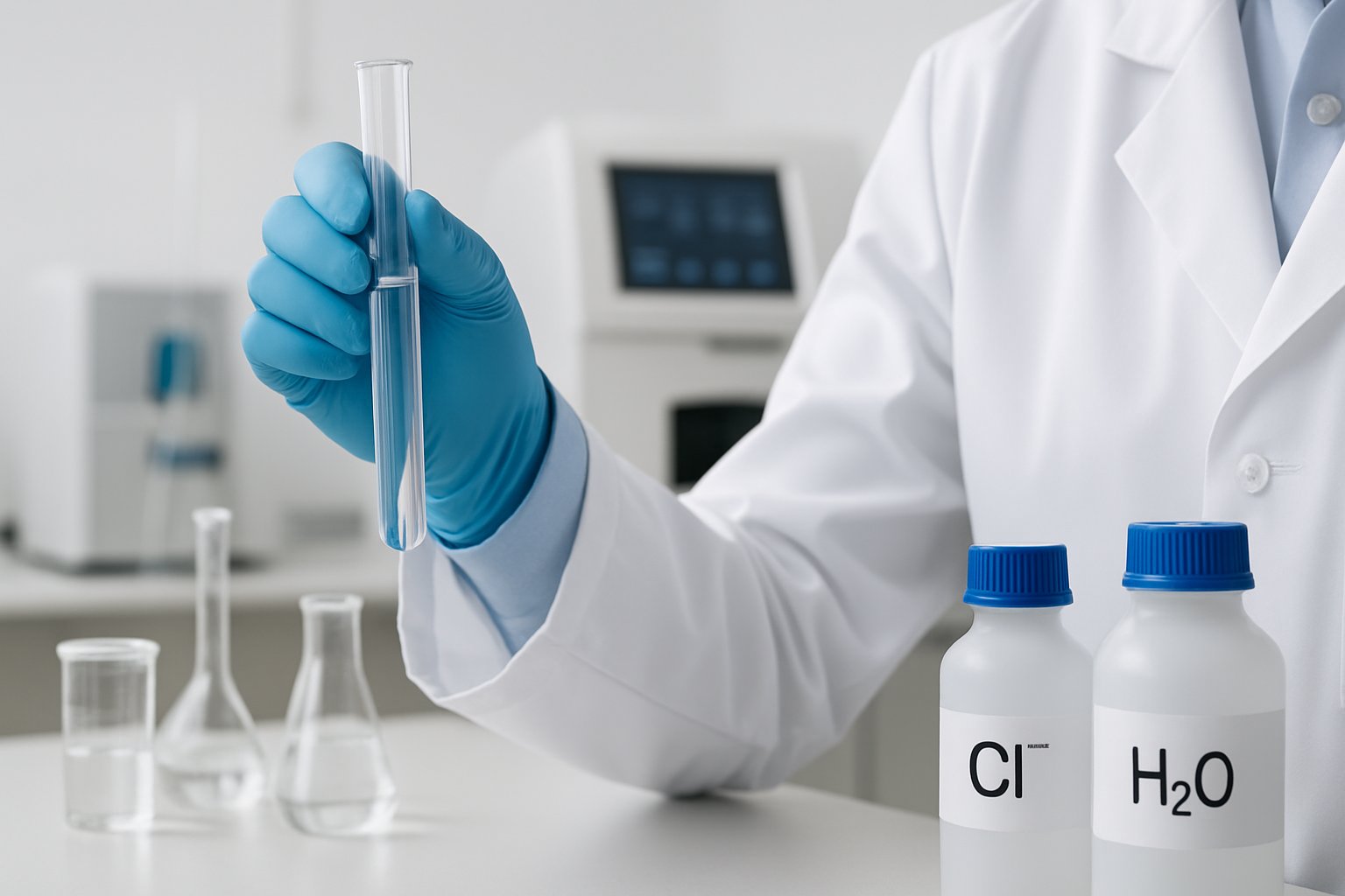 causes of high chloride levels - Preventive Medicine Daily A scientist in a lab coat holding a test tube in a modern laboratory surrounded by scientific equipment.