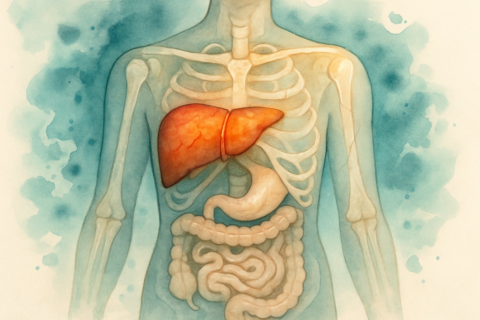 v2-139p8p-gv80d - Preventive Medicine Daily A human body illustration highlighting the liver, bones, and digestive system with visual cues indicating health issues related to high ALP levels.
